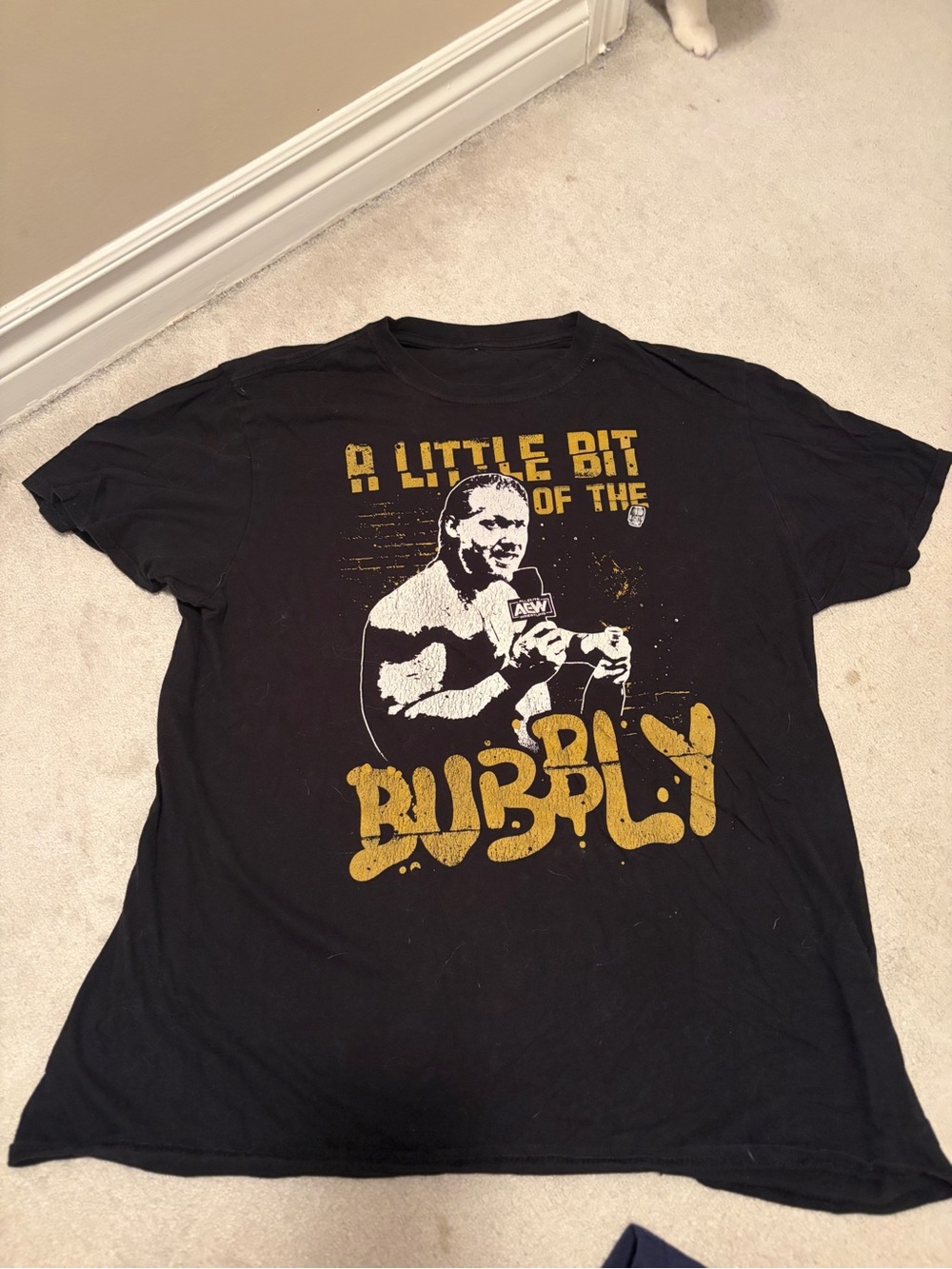 Men's Black Graphic T-Shirt with Gold Print